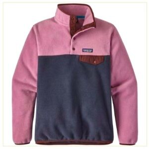 Patagonia Lightweight Fleece Synchilla, Large. Blue and pink.